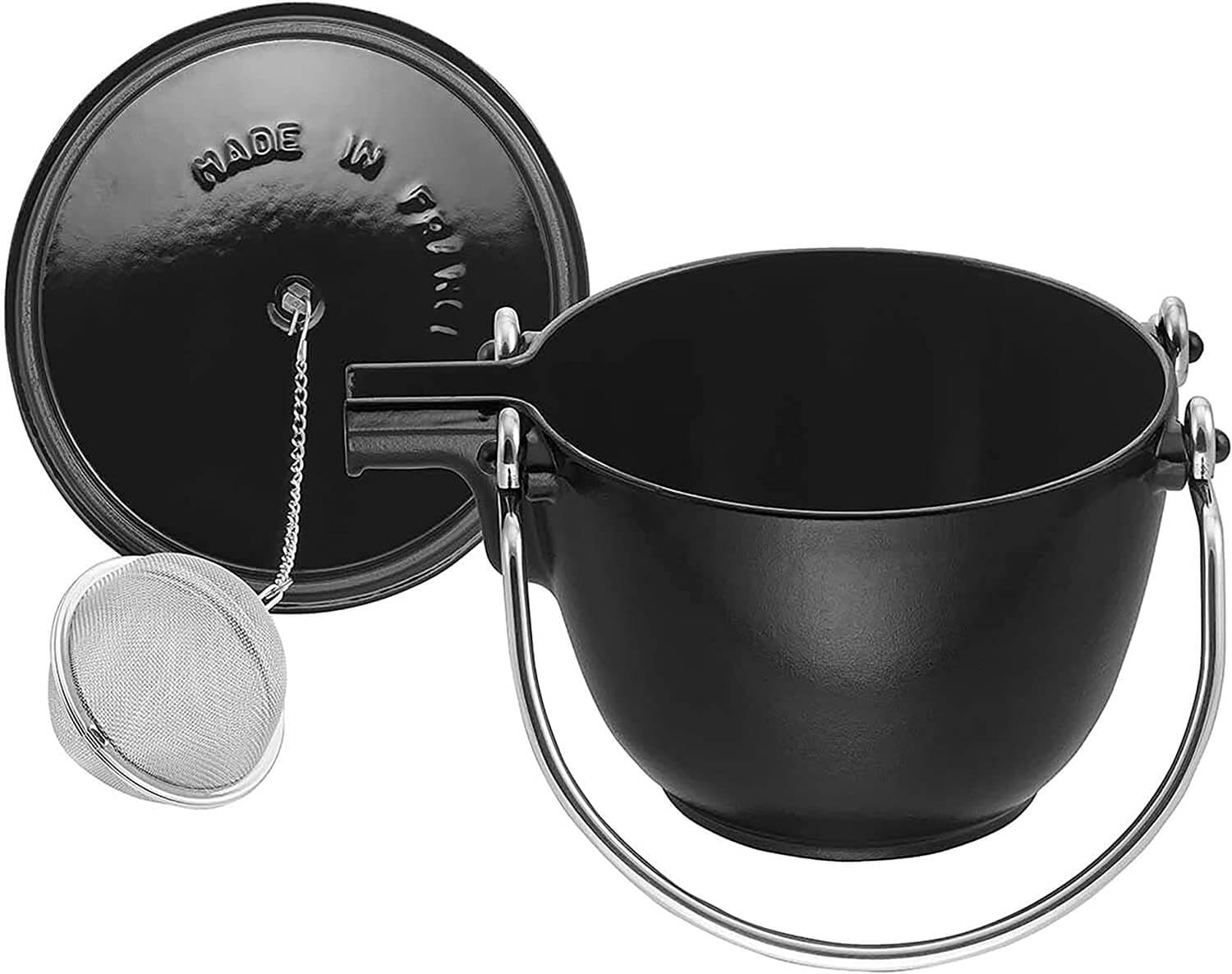 Cast Iron 1-qt Round Tea Kettle - Matte Black,