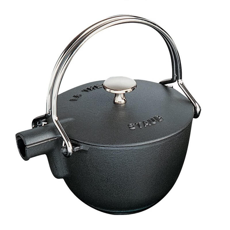 Cast Iron 1-qt Round Tea Kettle - Matte Black,