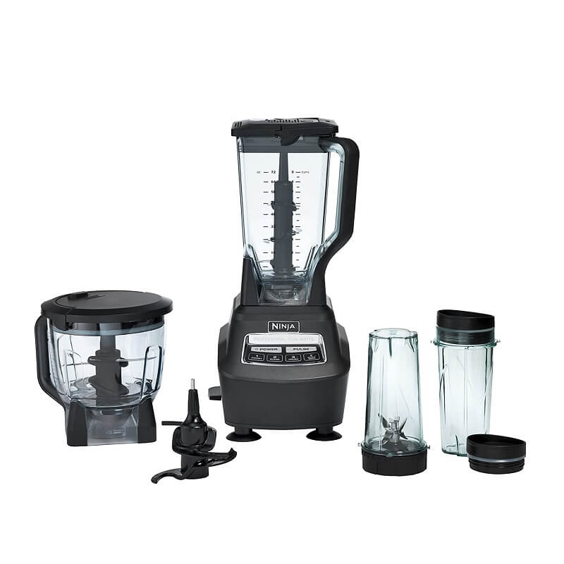 Blender Pitcher 1500W, 4 Functions for Smoothies, Processing, Dough, Drinks & More, with 72-oz.*, 64-oz. Processor Bowl, (2) 16-oz. To-Go Cups & (2) Lids, Black